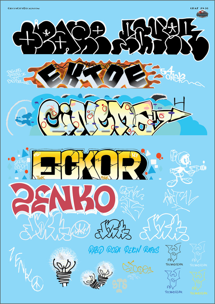 Railroad Graffiti G Scale Decal Set