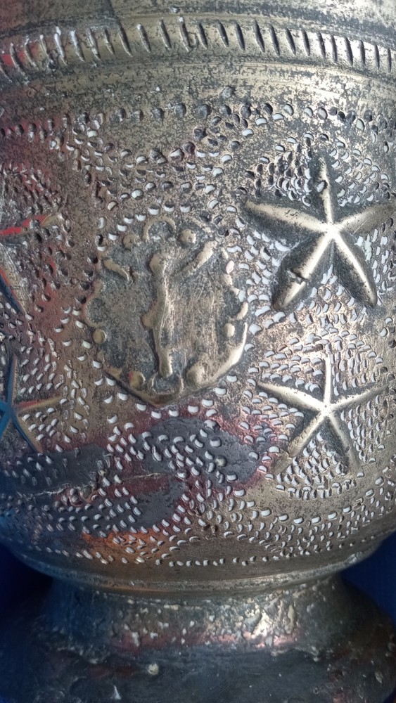 Middle Eastern Copper Bowl with Christian Symbolism