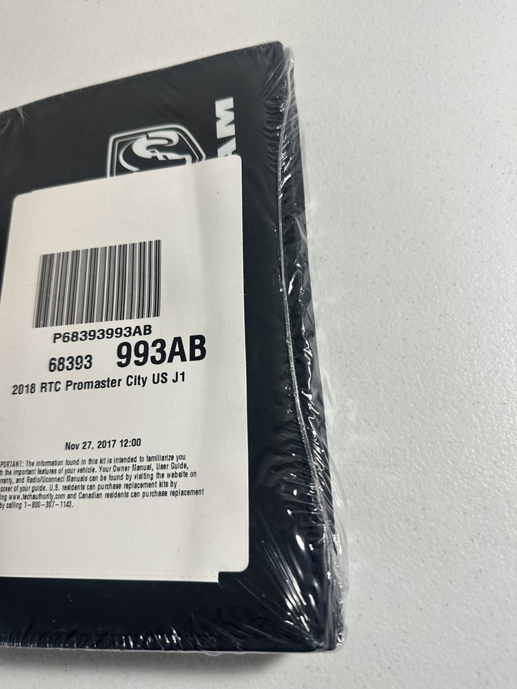 2018 RAM Promaster Owner's Manuals Set