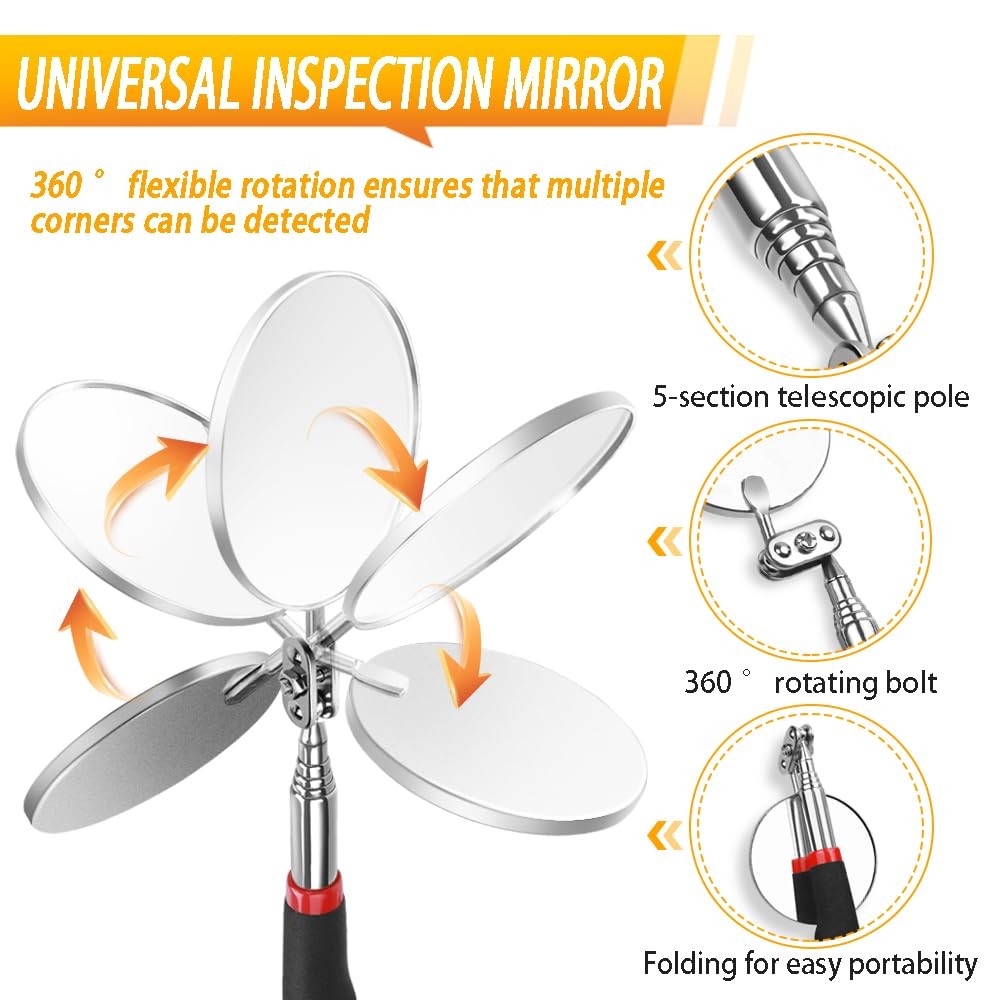 Telescoping Magnetic Pickup Tool Set Pull Force 22 lb, Extendable Magnet Pick...