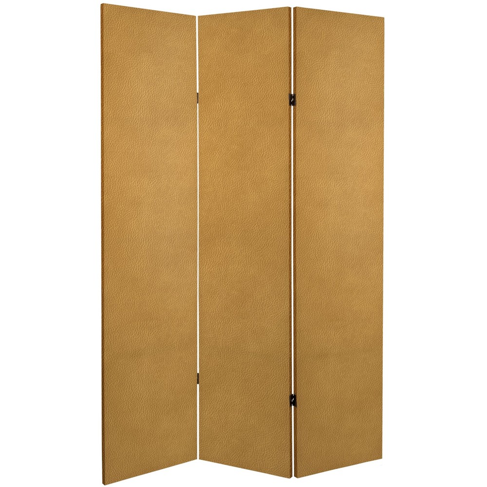 6 ft. Tall Double Sided Leather Pattern Print Canvas Room Divider