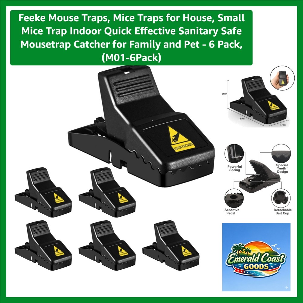 Safe 6-Pack Mice Traps for Indoor Use - Quick & Effective Rodent Control