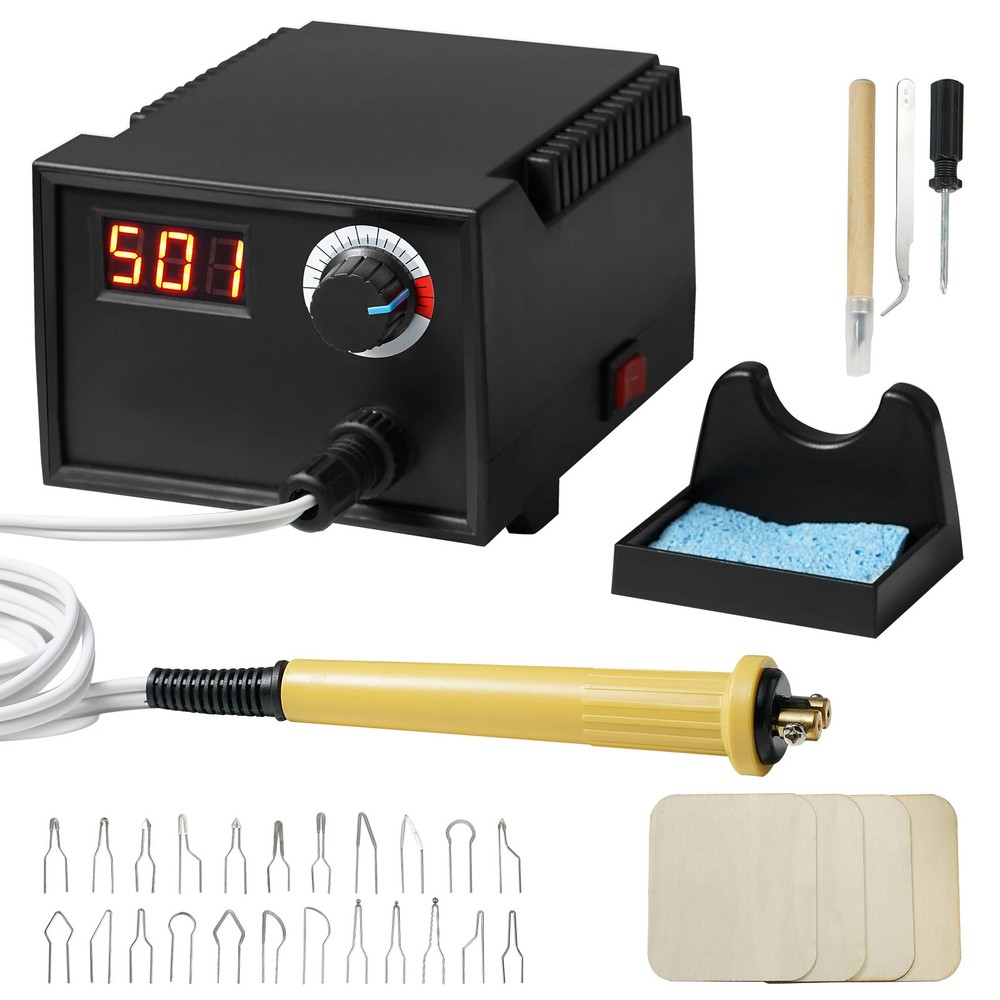 Wood Burning Tool Kit Adjustable Temperature Woodburning Pyrography Pen Machine