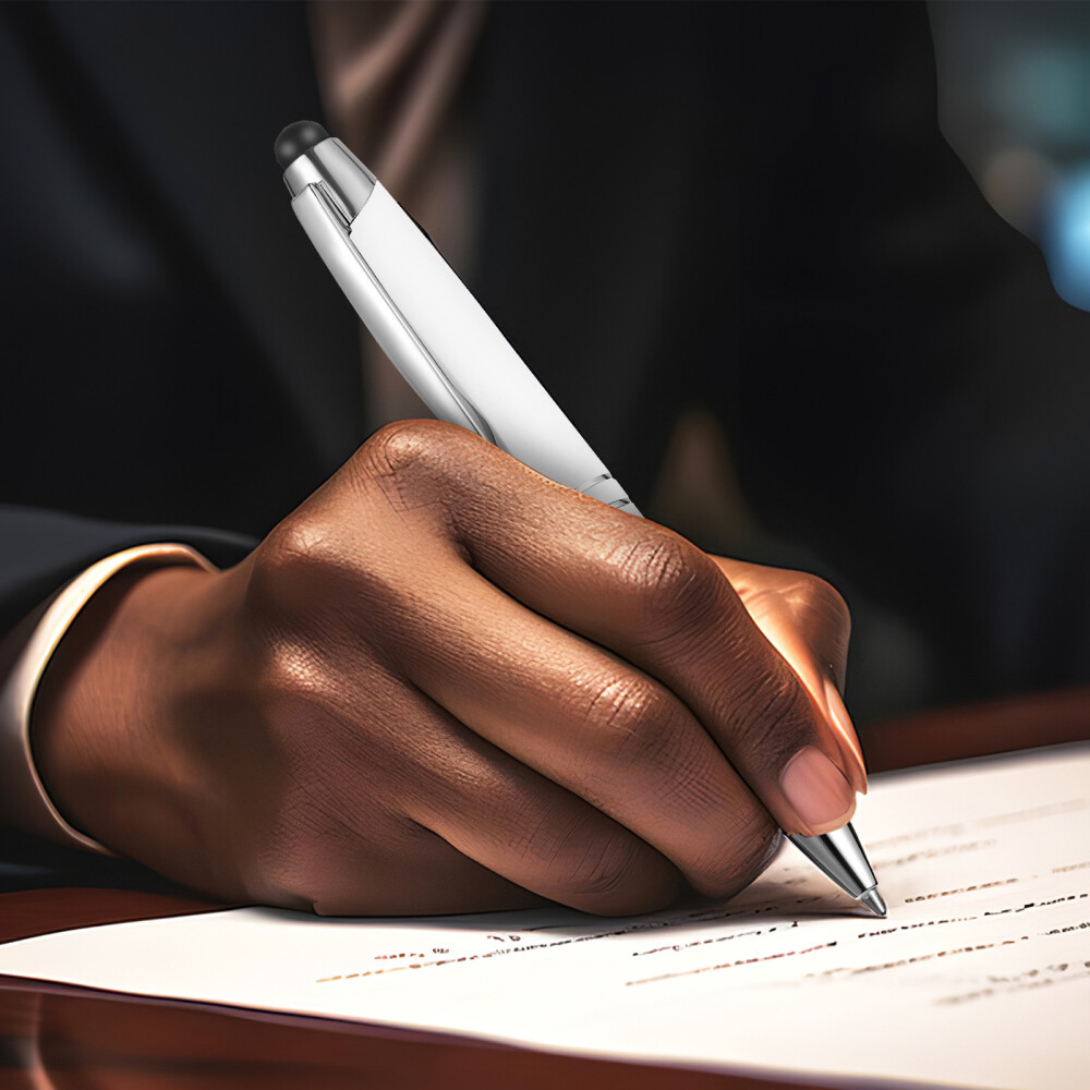 2pcs Lighted Ballpoint Pens Flashlight Writing Light Capacitive Stylus Pen