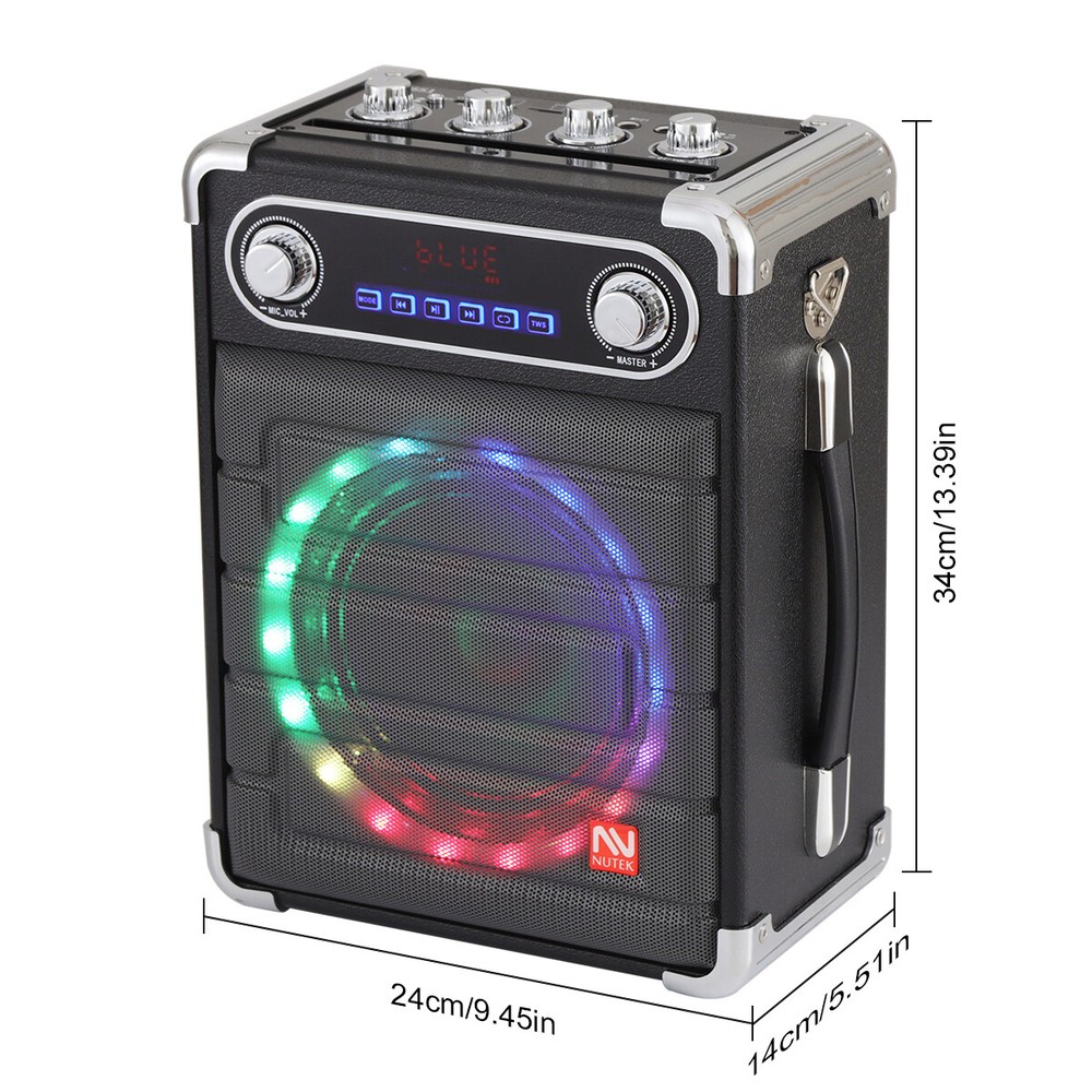 Portable Karaoke Machine with 2 Wireless Microphones Bluetooth Speaker w/ Remote