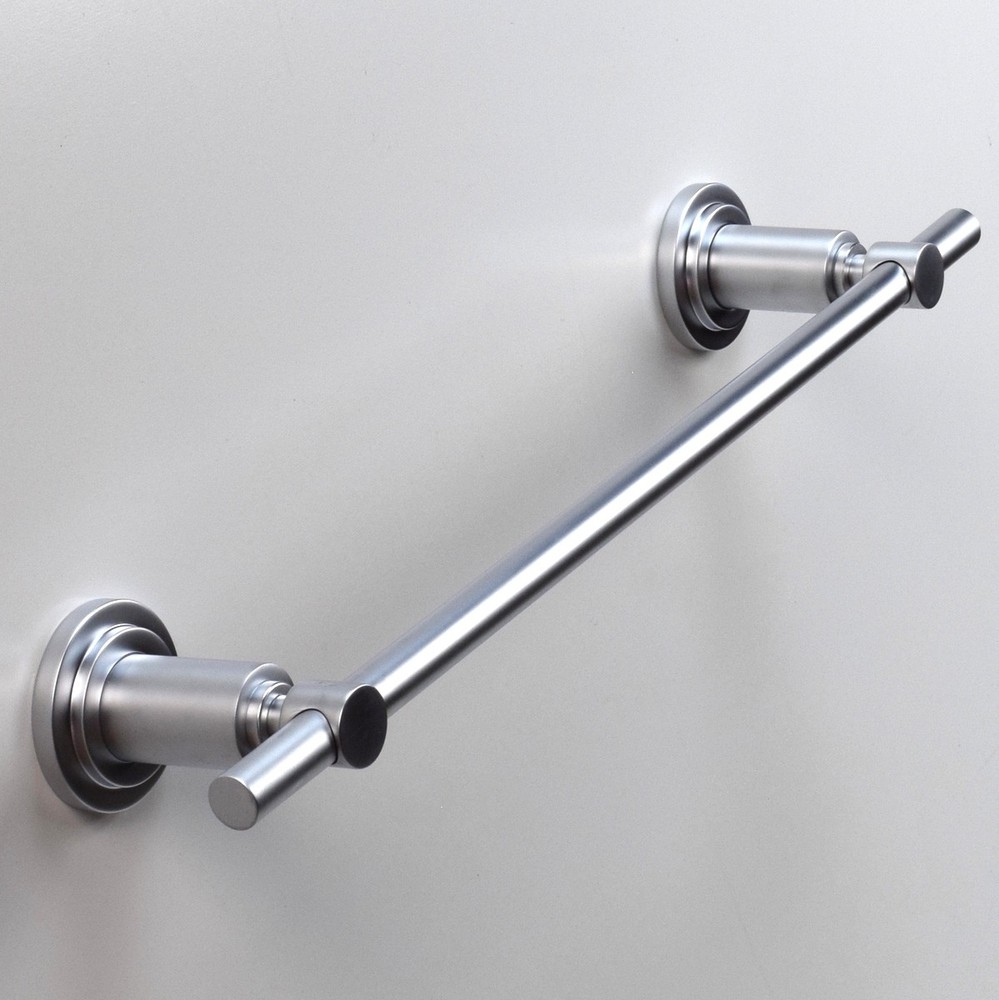 Franz Viegener Temple 18" Wall-Mount Bath Towel Bar, Solid Brass, Matte Chrome