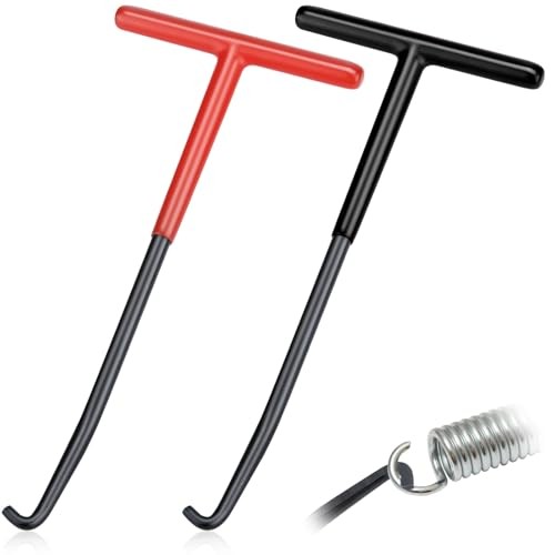 2 PCS Exhaust Spring Puller Tool, Motorcycle Exhaust Spring Hook, T Red + Black