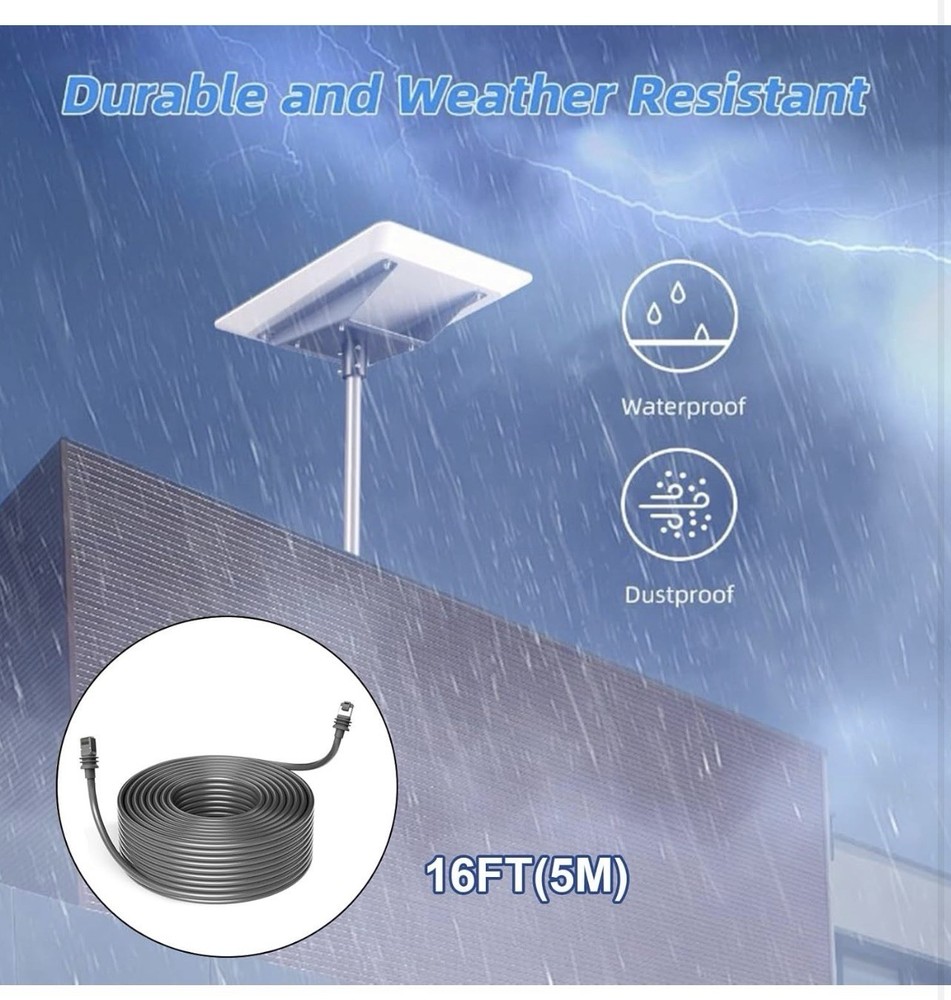 Cable for Rectangular Satellite Gen3, IP68 1200Mbps With End Internet Kit 150FT