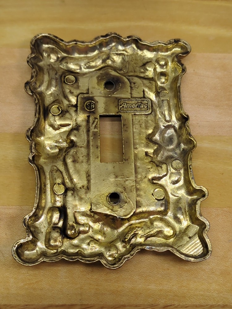 Vintage AmerTac Brass Single Light Switch Plate
