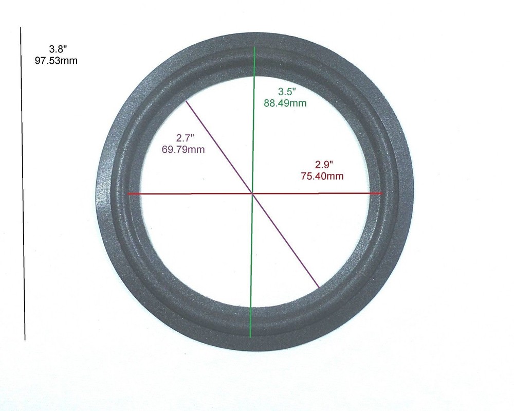 (2) Two 4" Foam Speaker Surrounds.