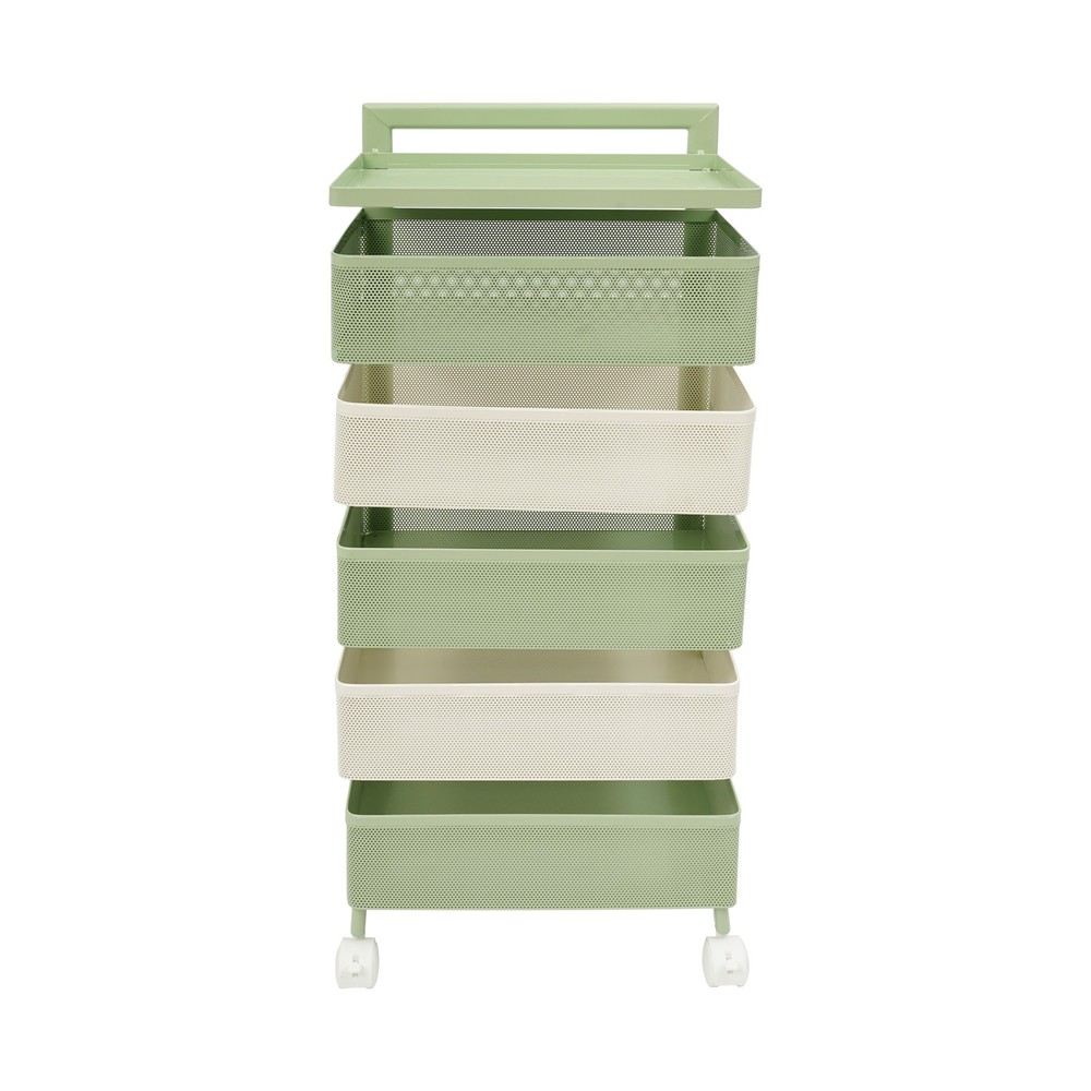 Rotating Storage Rack, Kitchen Organizer With Rotating Basket, Green+White