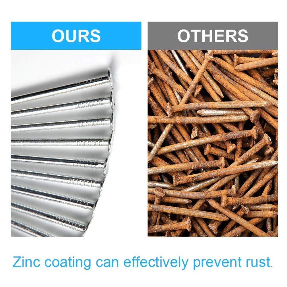 376pcs Premium Hardware Nails Assortment Kit, Maximum One Size, silver/gray