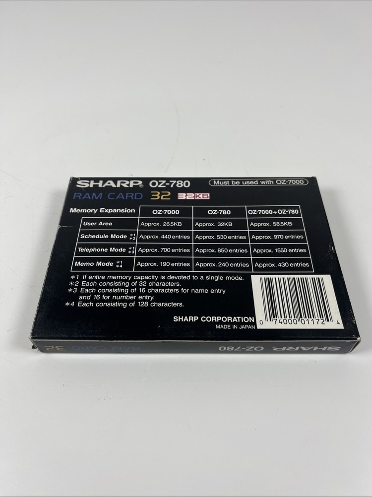 Sharp OZ-780 Ram Card 32KB