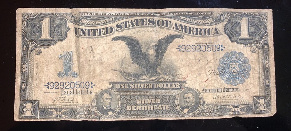 $1 Dollar Bill Black Eagle 1899, Silver Certificate Note