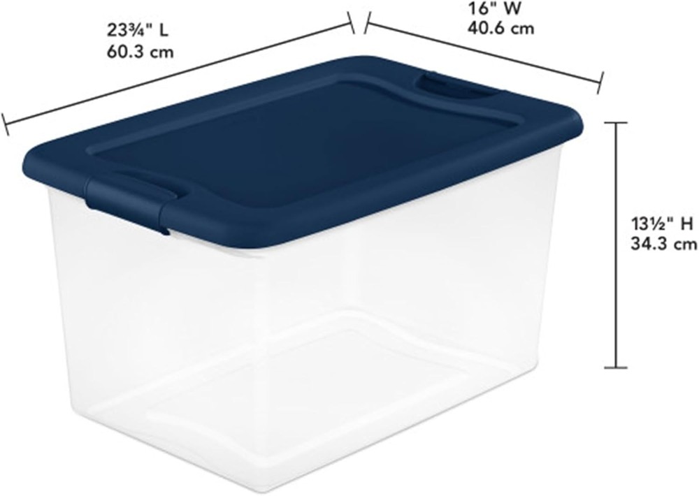 6-Piece Color Series, 64-Quart Capacity, Blue Option—Stackable Storage Boxes