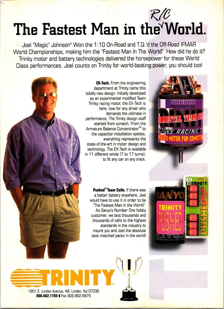 Trinity EX-Tech RC Engine Print Ad Wall Art Decor Joel "Magic" Johnson