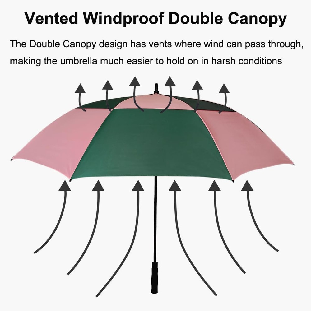 Vented Golf Umbrella 54/62/68 Inch Automatic Extra Large Windproof Oversize S...