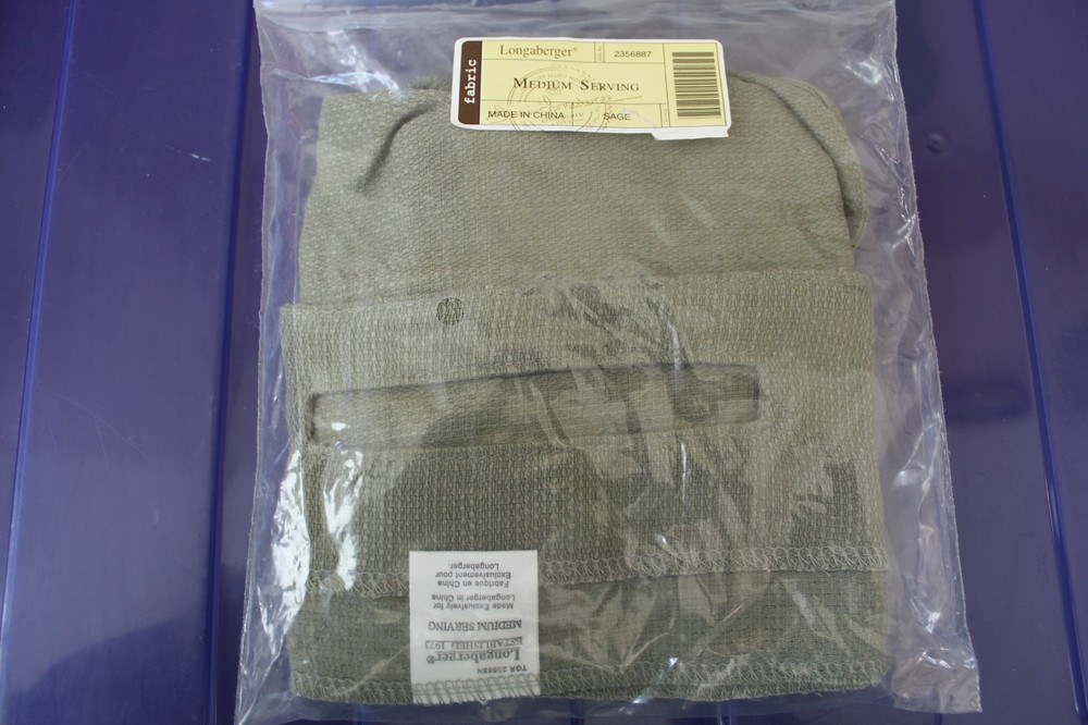 Longaberger Sage Green Solid Medium Serving Basket Liner #2356887 - NEW