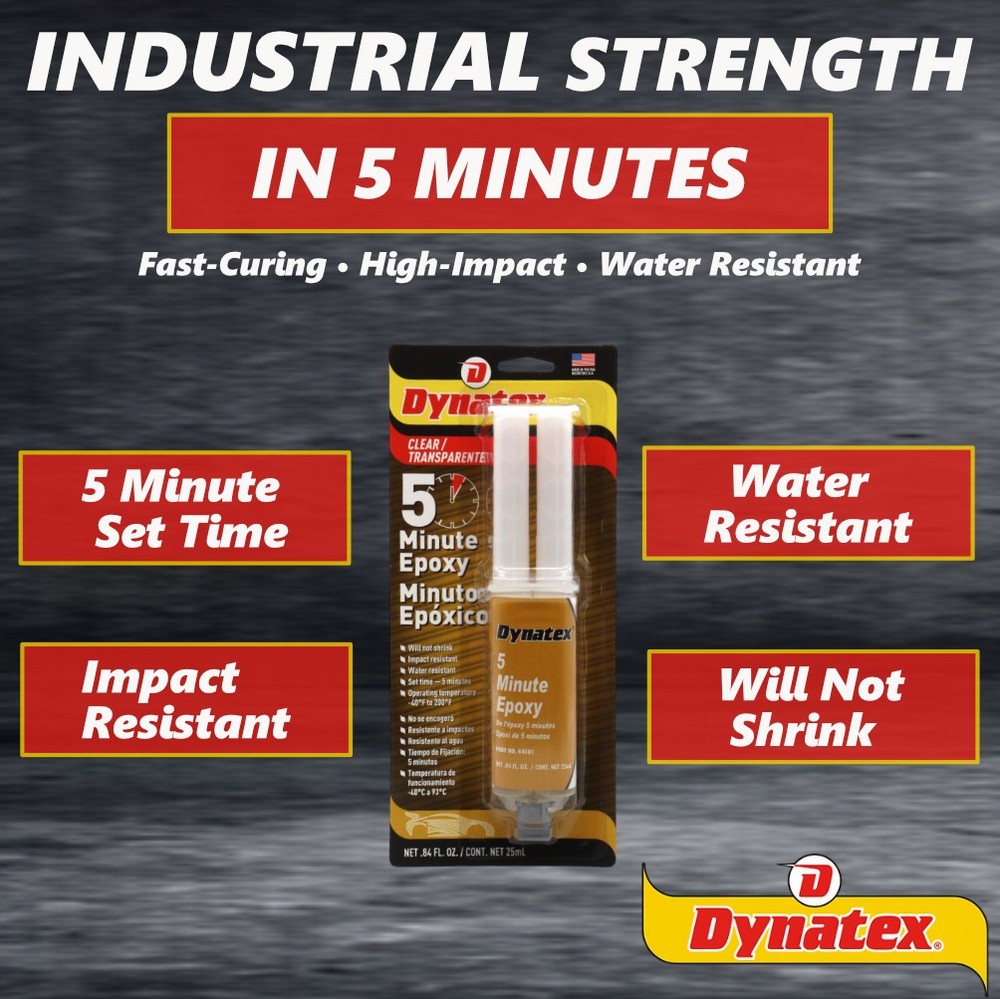 Dynatex 5 Min Epoxy 0.84 oz - Fast Cure Strong Bond (4-Pack)