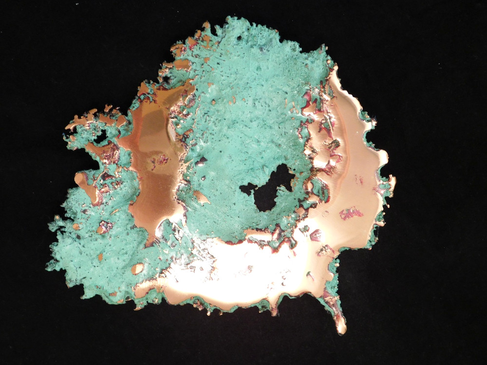 BIG! Bright Solid COPPER SPLASH Art Sculpture 429gr
