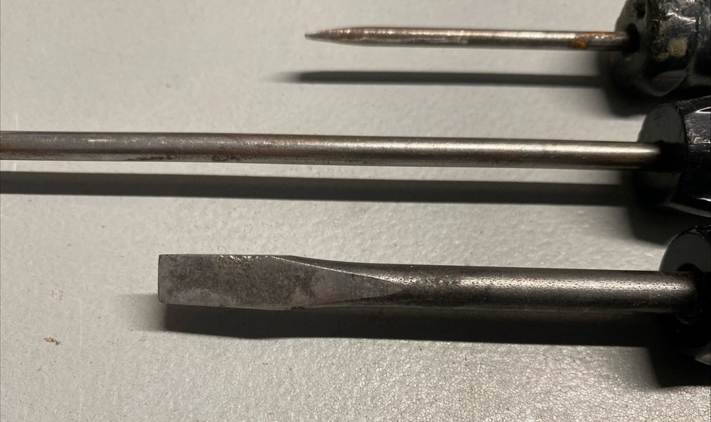 3 Vintage Bell System Flathead Screwdrivers Irwin Stanley Amalite