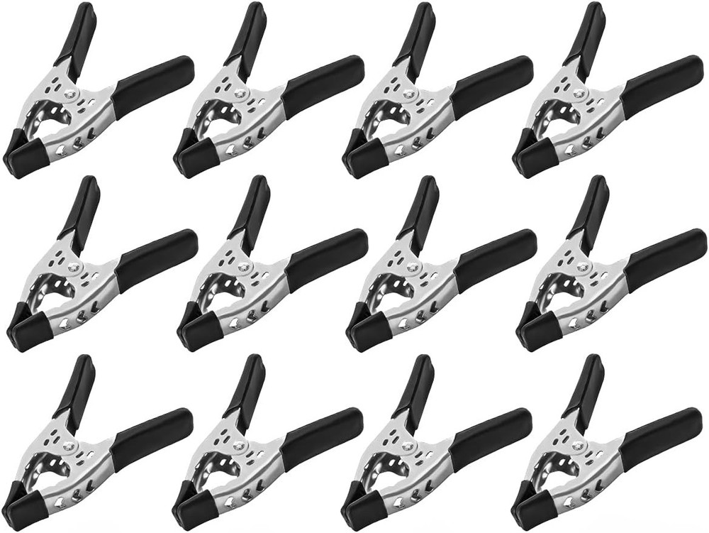 Rust-Resistant Spring Clamps - 3" Jaw, 12 Pack