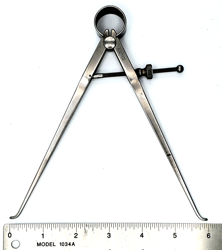 STARRETT 74A Fay Spring Type Inside Caliper 6" Range Solid Nut - USA NICE