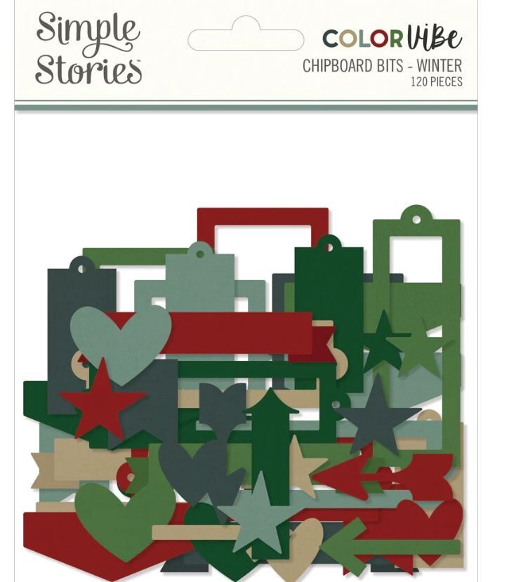 Simple Stories Color Vibe Chipboard Bits 11 PACKS