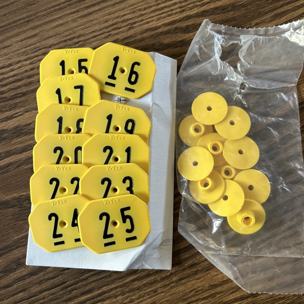 Cattle Ear Tags Yellow Numbered