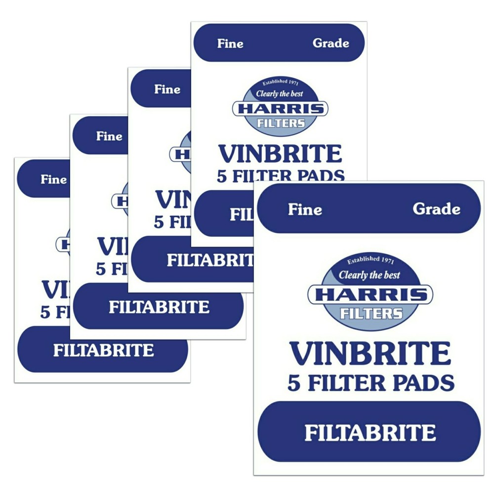 5x Harris FiltaBrite Filter Pads 5-pack Use with Harris Vinbrite MK3 Filter Kit
