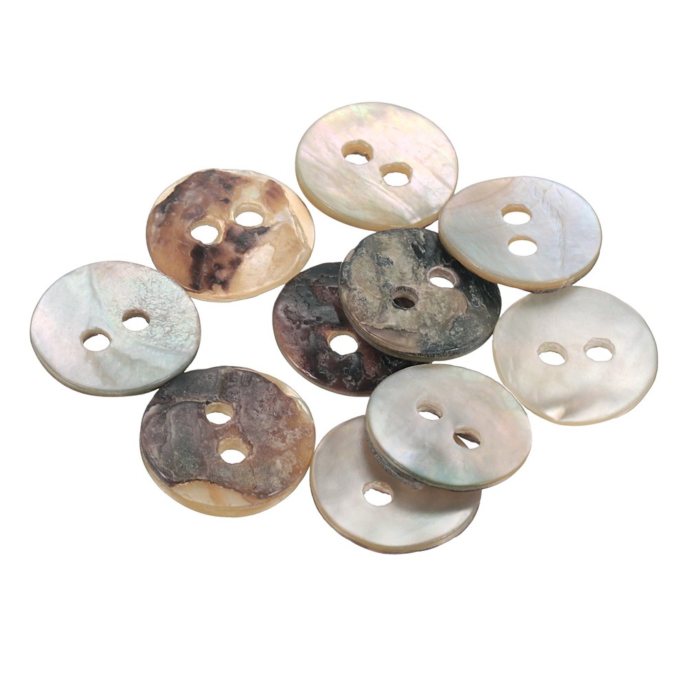 10pcs Pearl Shell Buttons 0.45" Round Shell Sewing Button for Cloth Craft