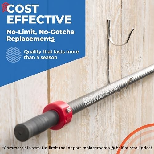 4 Pack Pool Pole Hanger Set - Heavy Duty Stainless Steel Hooks, Rust-Proof, Easy