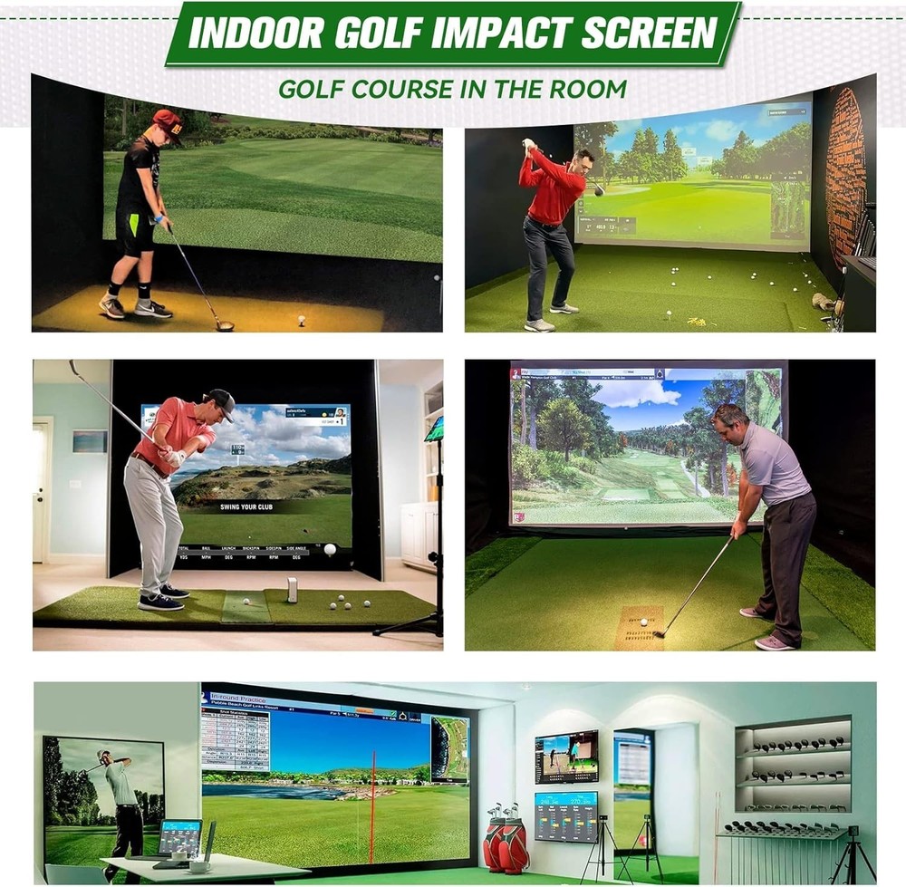 Golf Simulator Impact Screen: 7mm Thickened for Indoor/Home/Garage Training -...