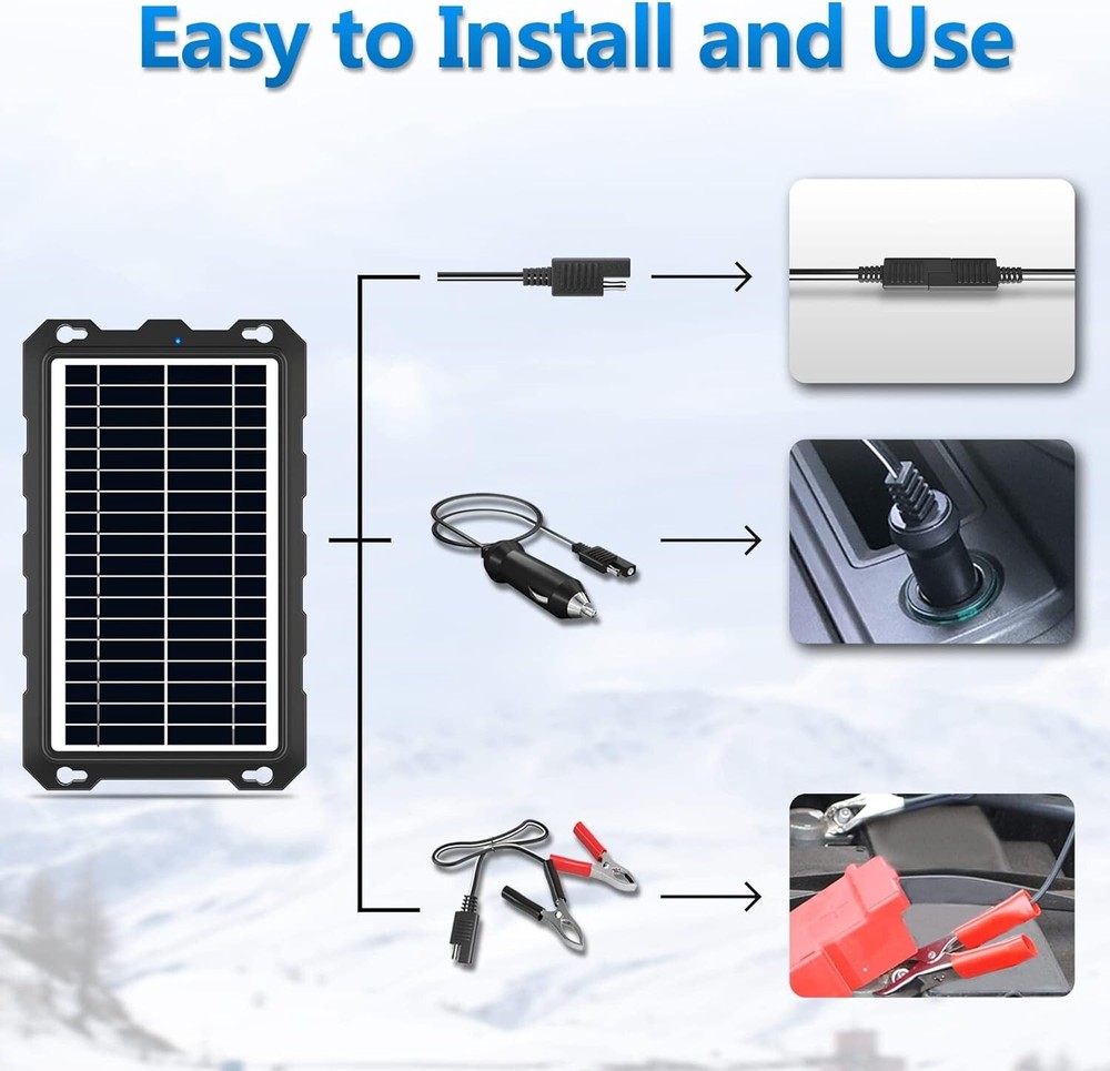 Intelligent 12V Solar Battery Maintainer - Versatile Charging Solution