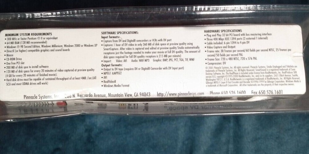 Pinnacle Studio DV Version 7 Professional Video Editing Software Sealed New