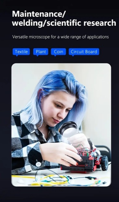 Folding Digital Microscope - Handheld Portable Magnifier With 2" IPS Screen,...