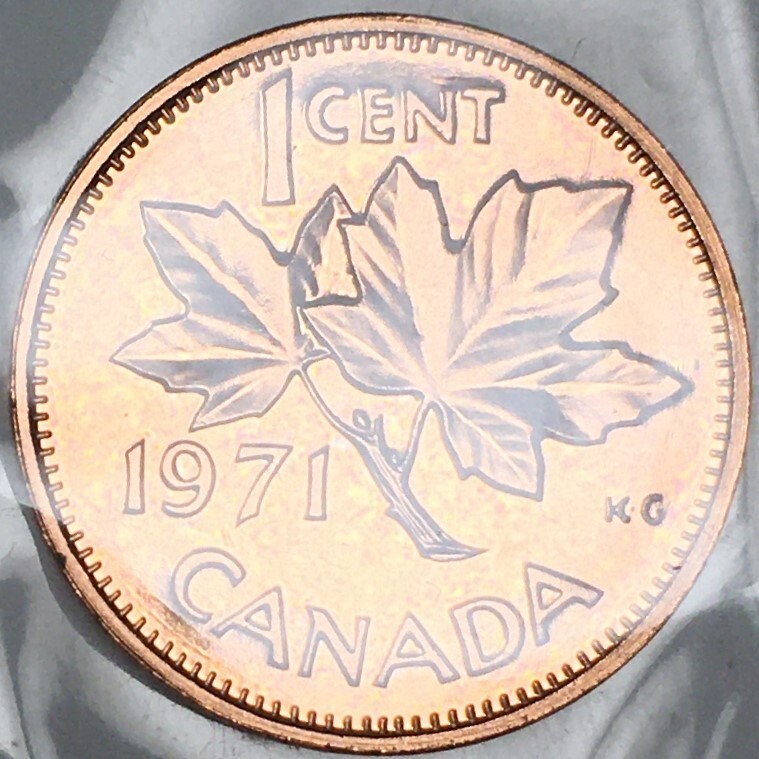 1971 Canada 1 Cent - Proof-Like Mint Cello (UNC) KM#59 - 98% Copper - CA01C71