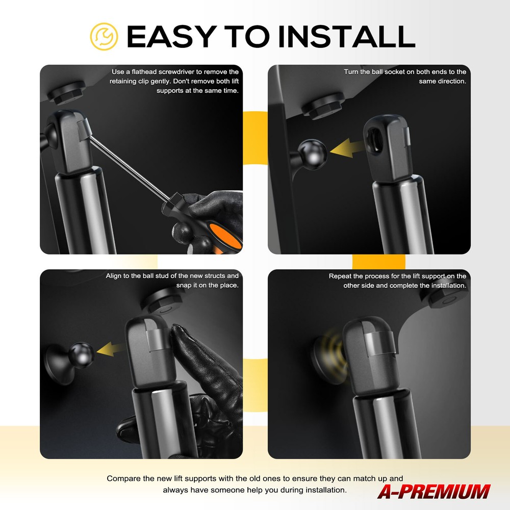 A-Premium 2x Rear Tailgate Lift Support Shock Strut for Jeep Commander 2006-2010