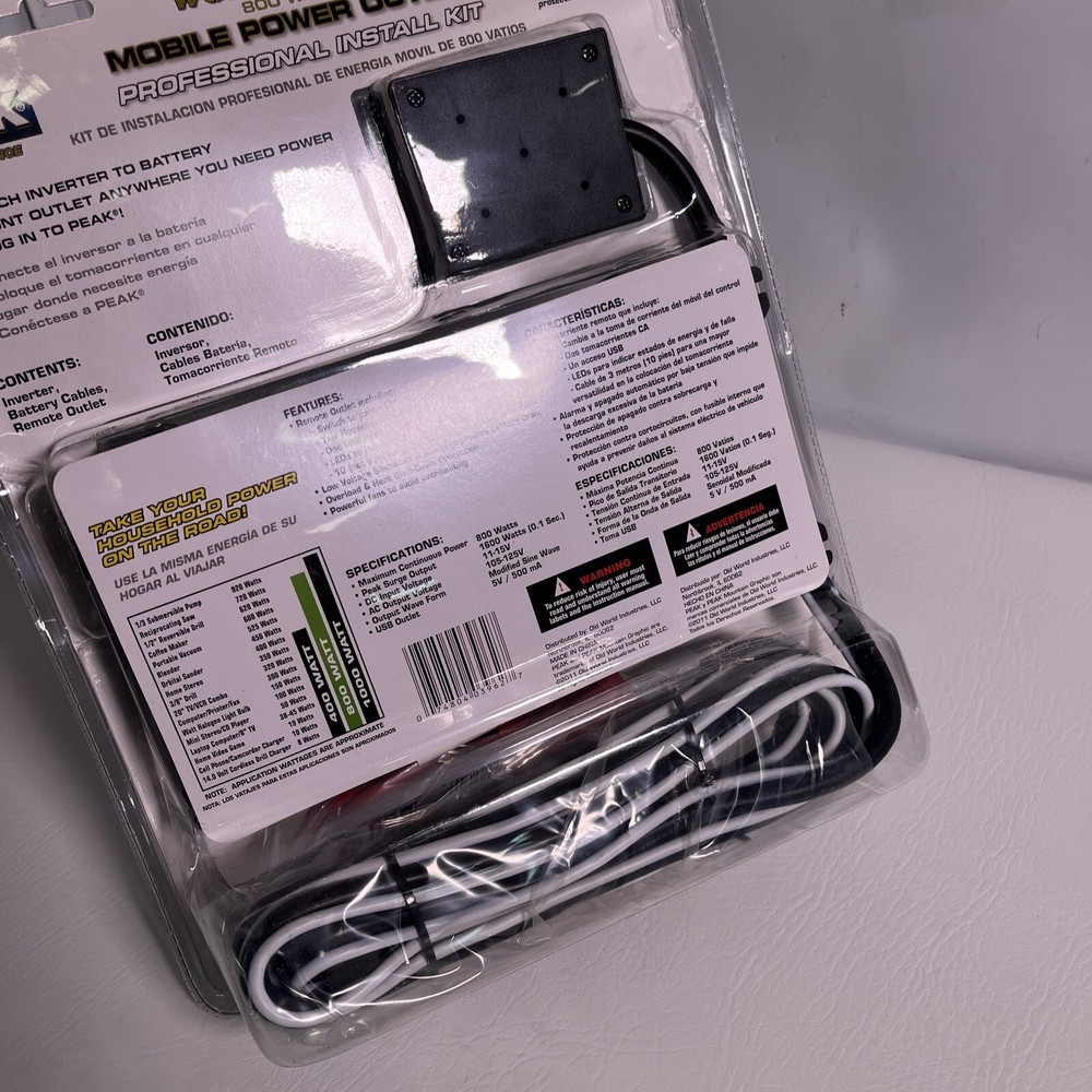 NEW PEAK Work Zone 800W Mobile Power Outlet PKC0BE