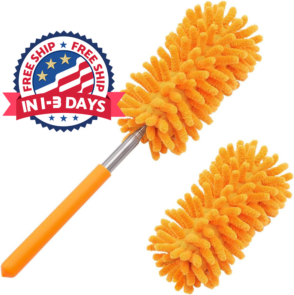 Microfiber Duster for Cleaning,Extendable Pole,Hand Washable Dusters with 2pcs