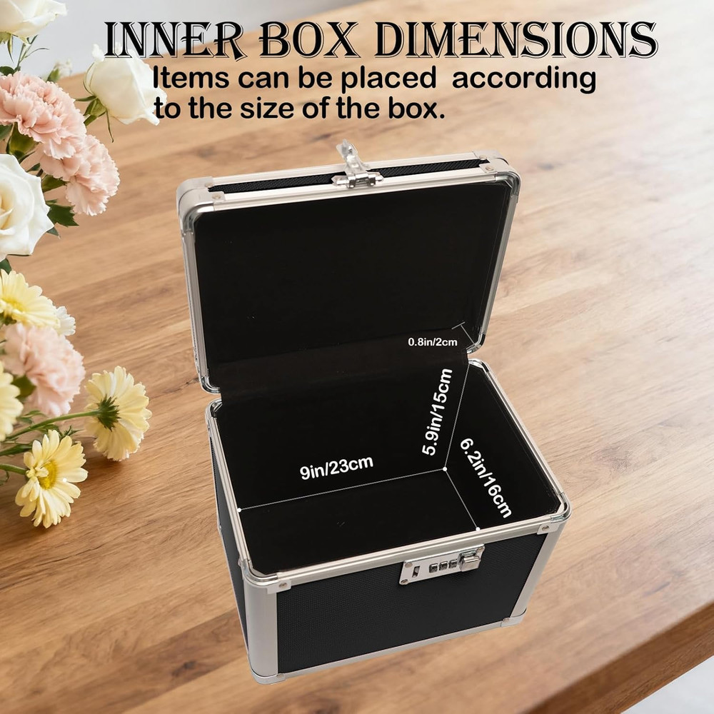 lock box with code, Large Lock Box for Storing Medications & Valuables with Code