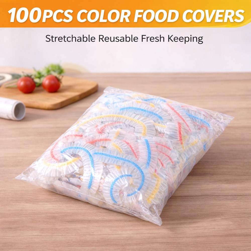 Colored Disposable Food Covers Elastic Stretch Bowl Wraps for Kitchen Pic