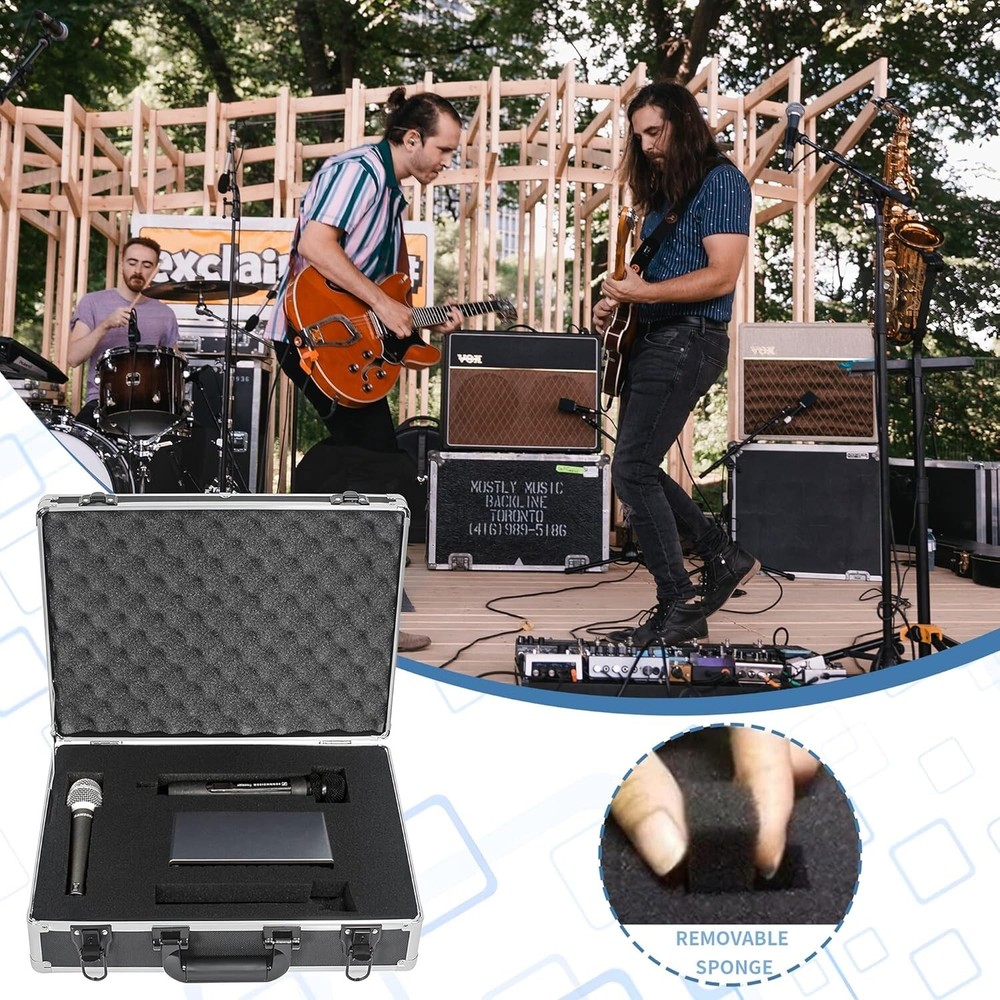 17 Inch Hard Shell Carrying Case for Wireless Mic System Storage and Camera Gear