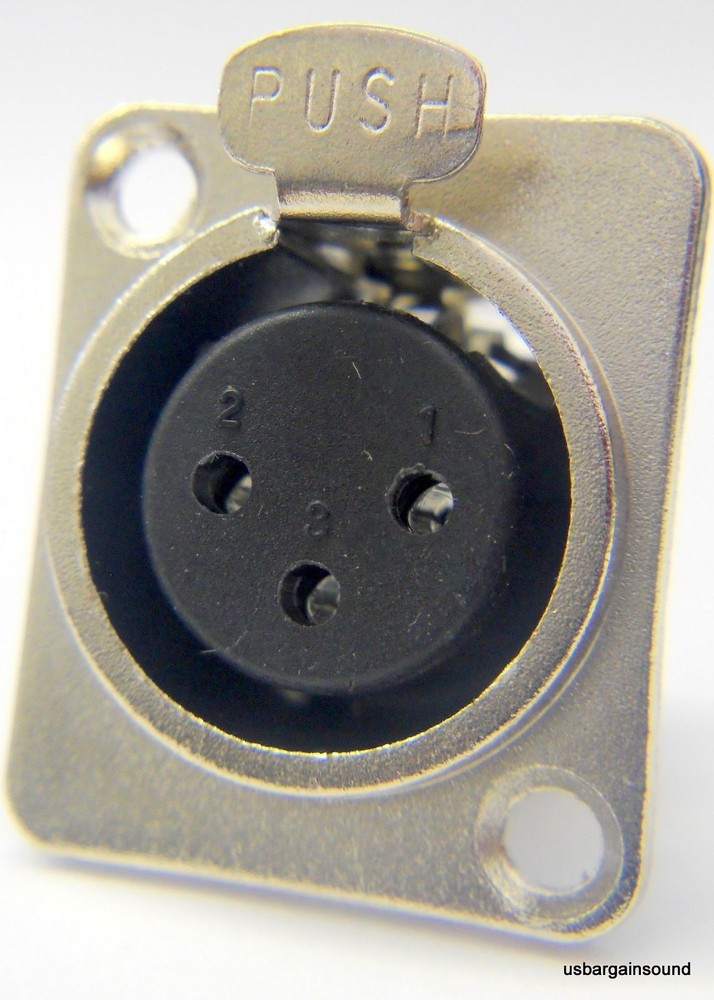 (12 PACK) PROCRAFT PXLRFP "D" Type Panel Mount XLRF Connector w/ Nickel Shell