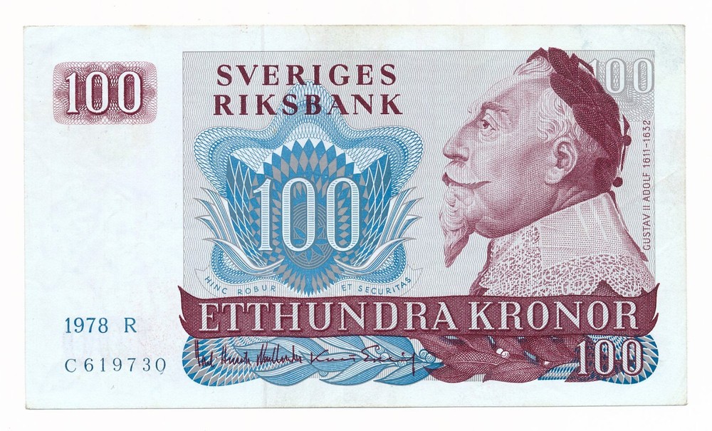 Sweden 100 Kronor 1978 P. 54/ 54c gEF Note