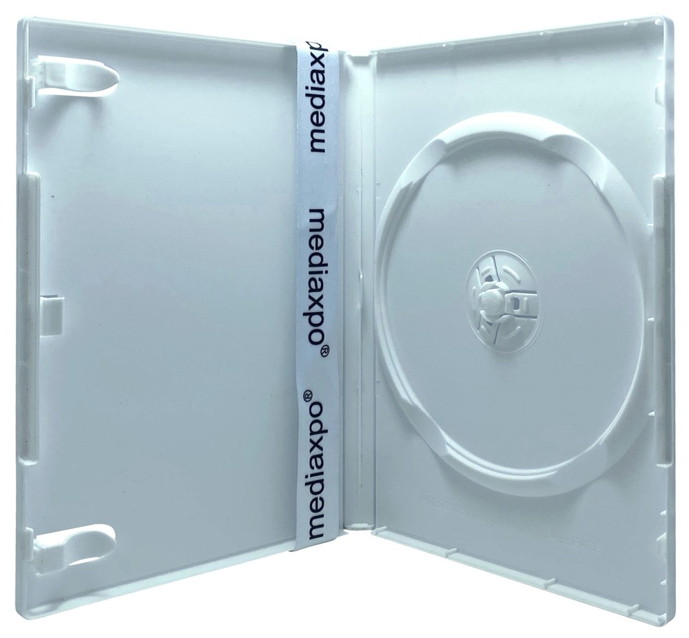 10 PREMIUM STANDARD Solid White Color Single DVD Cases (Professional Use) & Bags