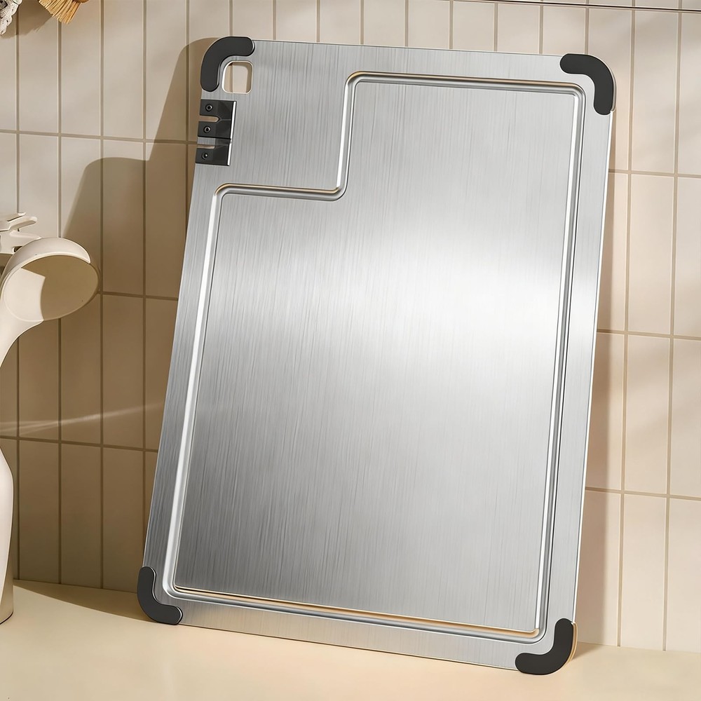 Premium Titanium Cutting Board with Dual Knife Sharpener, Coarse & Fine Sharp...