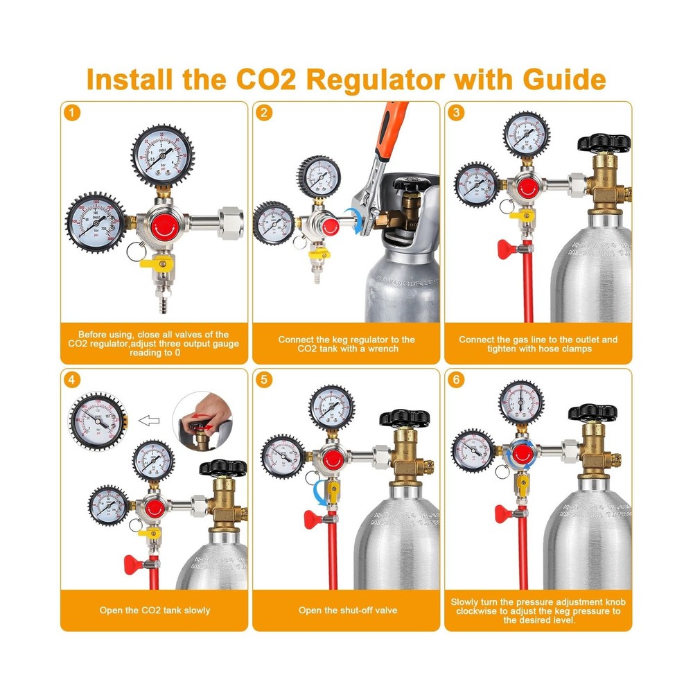 Co2 Regulator for Kegerator - CGA320 Draft Beer Regulator Kegerator Regulator...