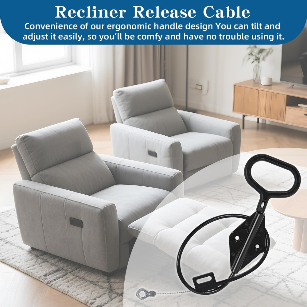 Recliner Pull Handle Replacement D-Ring Release Cable for Lazy Boy Sofas - 22...