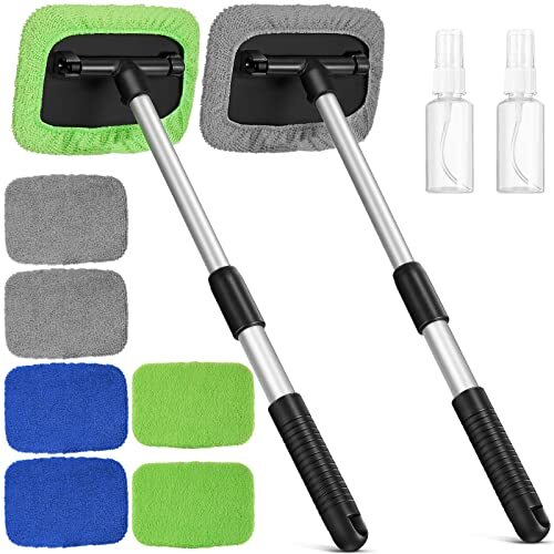 2 Sets Car Window Cleaner Windshield Cleaning Tool with Detachable Handle 6